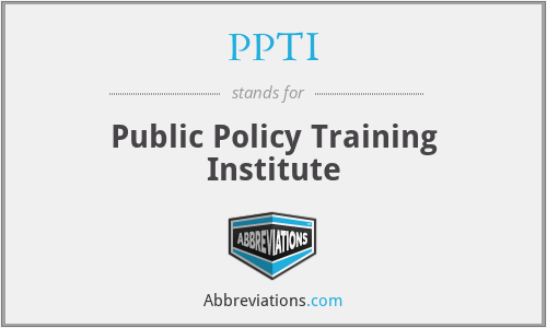 PPTI - Public Policy Training Institute