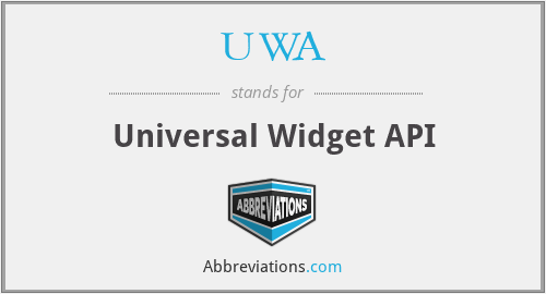 UWA - Universal Widget API