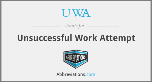 UWA - Unsuccessful Work Attempt
