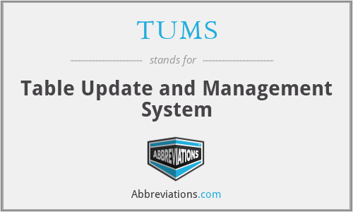 TUMS - Table Update and Management System