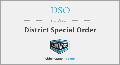 DSO - District Special Order