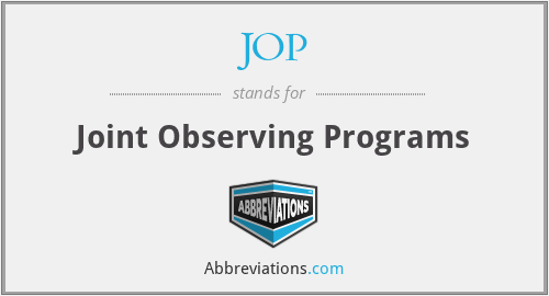 JOP - Joint Observing Programs