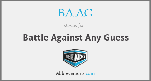 BAAG - Battle Against Any Guess