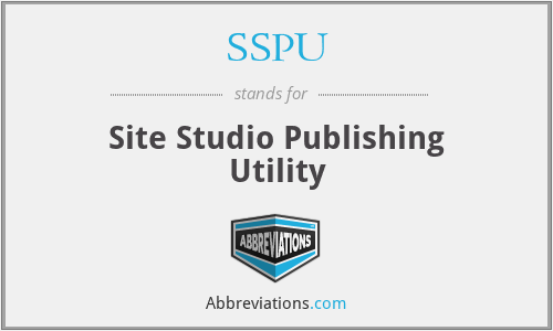 SSPU - Site Studio Publishing Utility