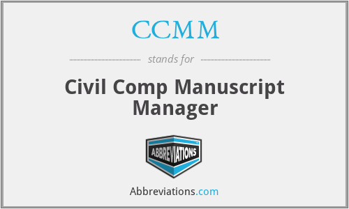 CCMM - Civil Comp Manuscript Manager