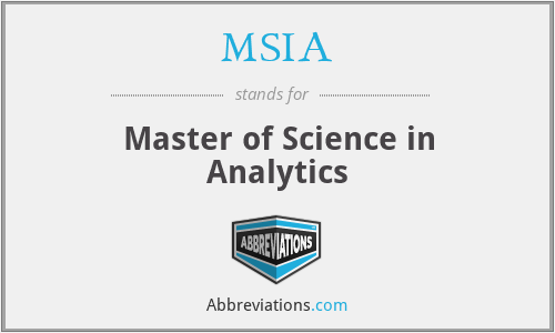 MSIA - Master of Science in Analytics