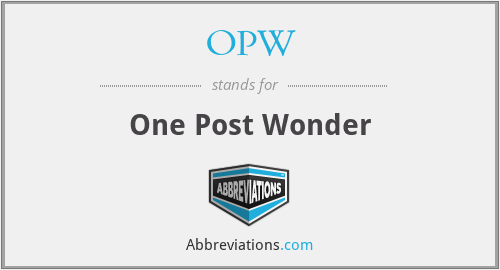 OPW - One Post Wonder