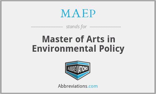 MAEP - Master of Arts in Environmental Policy