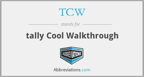 TCW - tally Cool Walkthrough