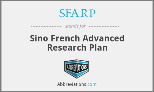 SFARP - Sino French Advanced Research Plan