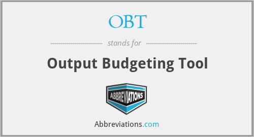 OBT - Output Budgeting Tool