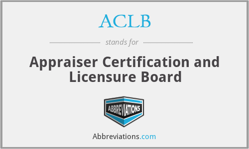 ACLB - Appraiser Certification and Licensure Board