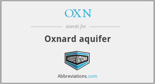 OXN - Oxnard aquifer