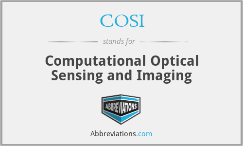 COSI - Computational Optical Sensing and Imaging