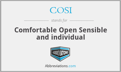 COSI - Comfortable Open Sensible and individual