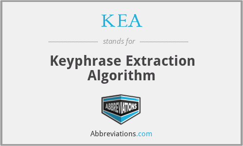 KEA - Keyphrase Extraction Algorithm