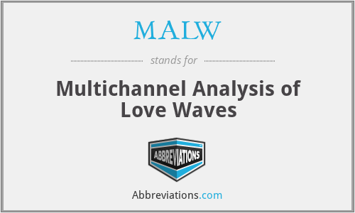 MALW - Multichannel Analysis of Love Waves