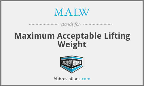 MALW - Maximum Acceptable Lifting Weight