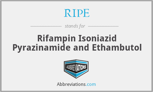 RIPE - Rifampin Isoniazid Pyrazinamide and Ethambutol