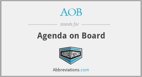 AOB - Agenda on Board