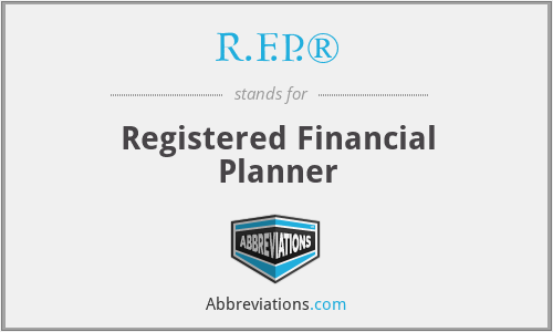 R.F.P.® - Registered Financial Planner