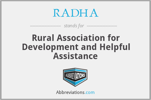RADHA - Rural Association for Development and Helpful Assistance