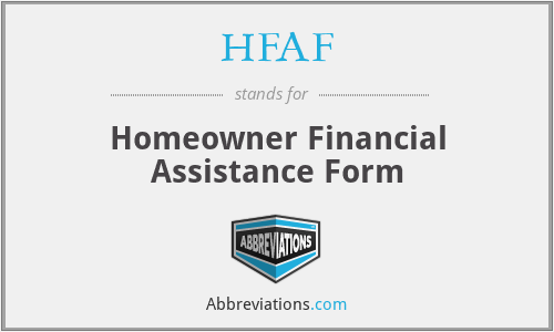 HFAF - Homeowner Financial Assistance Form