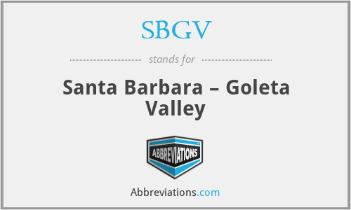 SBGV - Santa Barbara – Goleta Valley