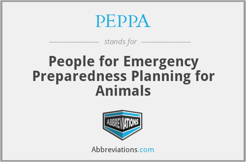 PEPPA - People for Emergency Preparedness Planning for Animals