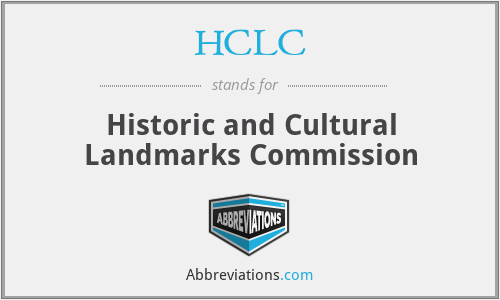HCLC - Historic and Cultural Landmarks Commission