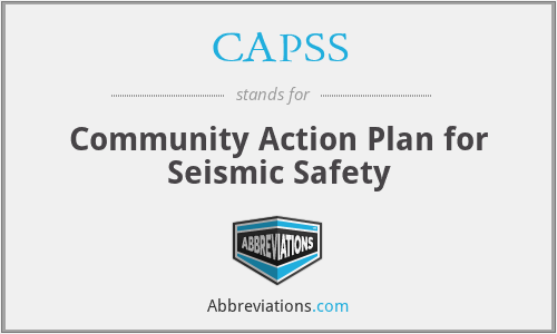 CAPSS - Community Action Plan for Seismic Safety