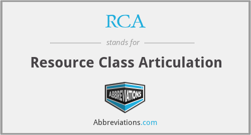RCA - Resource Class Articulation