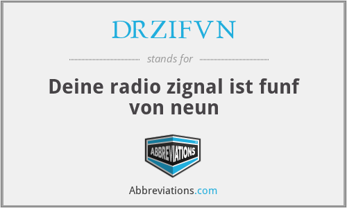 DRZIFVN - Deine radio zignal ist funf von neun
