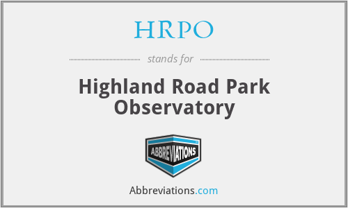 HRPO - Highland Road Park Observatory