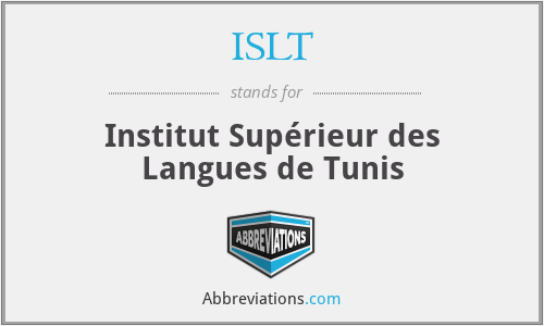 ISLT - Institut Supérieur des Langues de Tunis