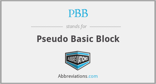 PBB - Pseudo Basic Block