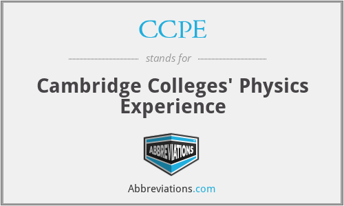 CCPE - Cambridge Colleges' Physics Experience