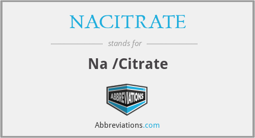 NACITRATE - Na /Citrate