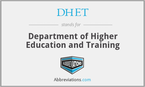 DHET - Department of Higher Education and Training