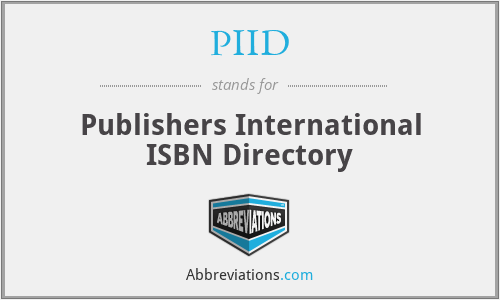 PIID - Publishers International ISBN Directory
