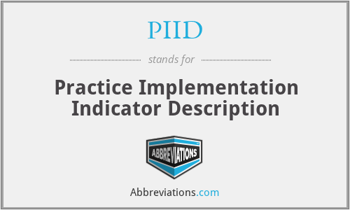 PIID - Practice Implementation Indicator Description