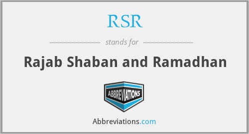 RSR - Rajab Shaban and Ramadhan