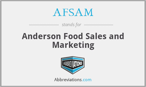 AFSAM - Anderson Food Sales and Marketing
