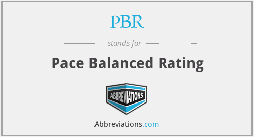 PBR - Pace Balanced Rating