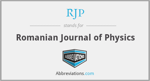 RJP - Romanian Journal of Physics