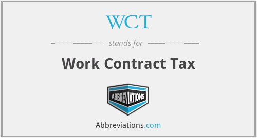 WCT - Work Contract Tax