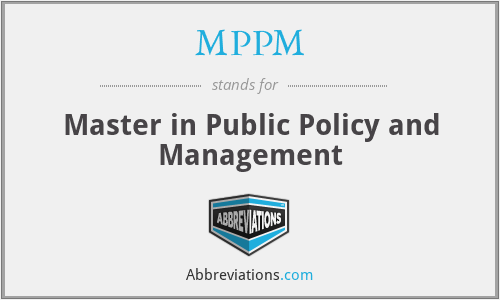 MPPM - Master in Public Policy and Management