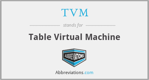 TVM - Table Virtual Machine
