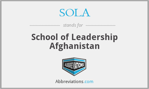 SOLA - School of Leadership Afghanistan