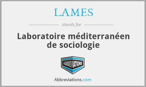 LAMES - Laboratoire méditerranéen de sociologie